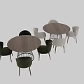 Modern Round Table and Chair Set With Velvet Upholstered Green White Chairs Metal Base