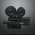 Vintage Electronic Film Camera Featuring Dual Reels And Classic Mechanical Design