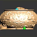 Sparkling Golden Inlaid Container Filled With Colorful Gemstones And Scattered Gems