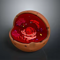 Detailed Organ Internal Structure With Red Interior Brown Outer Layer And Cellular Components 3d model