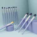 Elegant Purple Makeup Brushes With Modern Design Different Sizes For Cosmetics