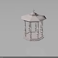 Classical White Gazebo With Octagonal Base Ornate Columns Carvings And Spired Roof Design
