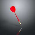Red Dart As Practical Household Item With Red Tip Golden Connector Sharp Needle And Reflection 3d model