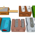 Assorted Colorful Pencil Sharpeners With Various Materials And Designs