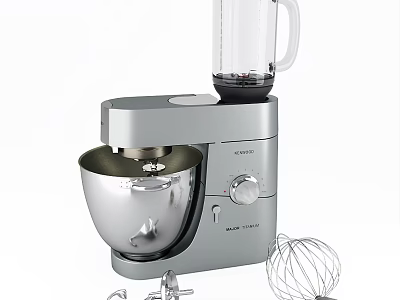 Modern Stand Mixer Kitchen Appliance With Stainless Steel Bowl Blender Attachment And Whisk Accessory 3d model