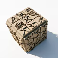Artisan Handcrafted Wooden Sculpture Carving With Cubic Form And Intricate Patterns