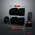 Industrial Equipment With Heavy Duty Tire Rack Multiple Tires And Forklift Storage Unit