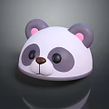 Cute Panda Head Cartoon Design Decoration With White Purple And Pink Features
