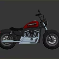 Red And Black Cruiser Motorcycle With Chrome Exhaust And Modern Design