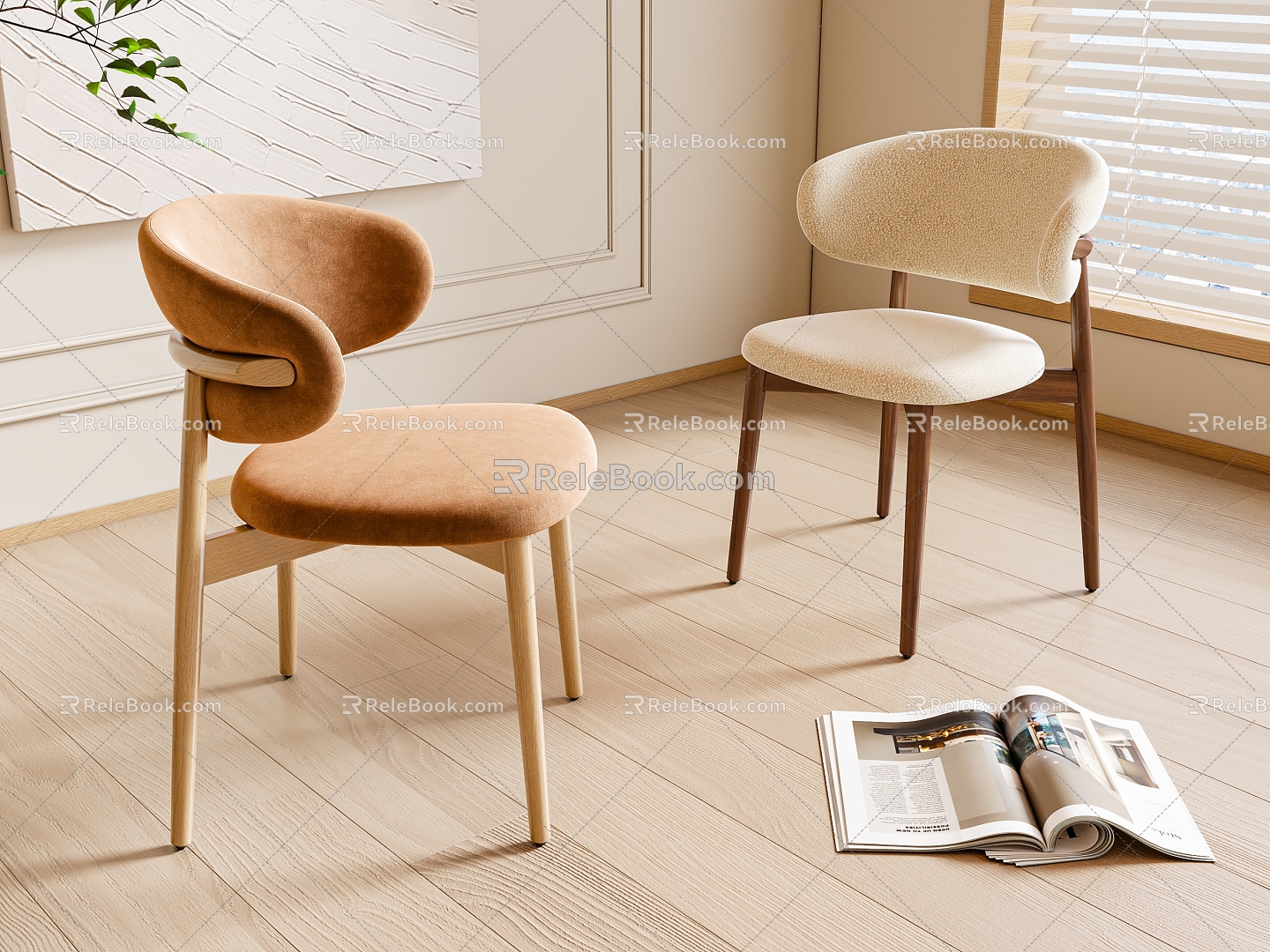 Single Chair Dining Chair 3d model