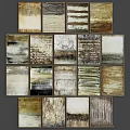 Abstract Painting With Neutral Tones Vertical Lines And Textured Layers In Frame