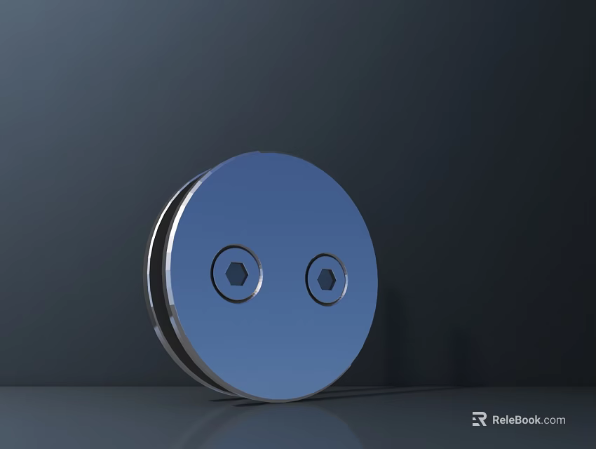Modern Round Projection Monitoring Device With Metallic Silver Finish And Installation Holes 3d model 
