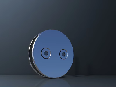 Modern Round Projection Monitoring Device With Metallic Silver Finish And Installation Holes 3d model