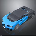 Blue And Gray Luxury Sports Car With Sleek Design Shiny Exterior And Black Wheels