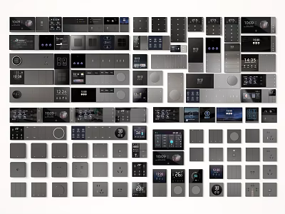 Various Modern Switch Panels With Sleek Designs And Different Styles For Home 3d model