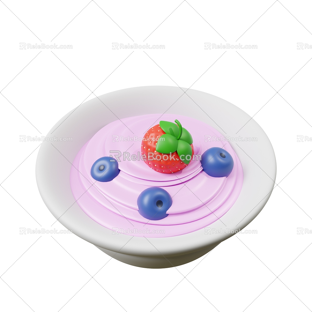 Modern Ice Cream Dessert Cartoon Ice Cream 3d model