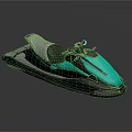 Modern Sleek Black Teal Jet Ski With Aerodynamic Design And Ergonomic Controls