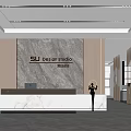 Company Front Desk Reception Room Front Desk Background Wall Front Desk 3d model
