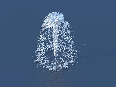 Decorative Garden Fountain With Water Splashing In Elegant Umbrella Shape And Transparent Spout 3d model