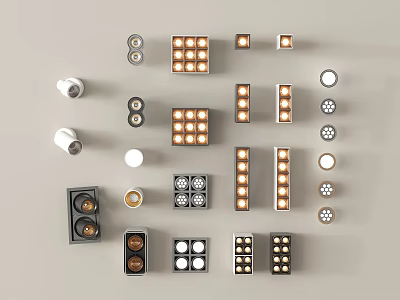 Modern spotlights Grille lights Linear spotlights 3d model