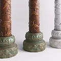 Chinese style column carved column 3d model