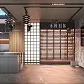 Modern Kitchen Interior Design With Grey Cabinets Wooden Accents And Neon Light