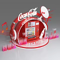 Red Coca-Cola Commercial Vending Machine With Headphone Design And Musical Notes