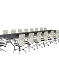 Modern meeting table and chair simple meeting table and chair combination 3d model