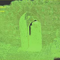Ancient Stone Ruins With Arched Doorway Steps Pathway And Greenery