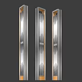 Modern Vertical Column Outdoor Lights With Metal And Wooden Accents For Illumination