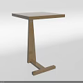 Light Wood Corner Table With Simple Design Square Top Stable Wooden Base 3d model