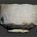 Handcrafted Ceramic Bowl With Grayish White Base Blue Spots And Rough Texture 3d model