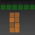 Stacked Wooden Components With Circular Wood Grain Samples And Various Color Tones