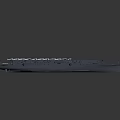 Detailed Aircraft Carrier Model With Blue Hull Red Stripes And Deck Airplanes