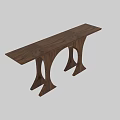 Wooden Dining Table With Unique Arch Shaped Legs And Simple Design 3d model