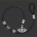 Handcrafted Black Woven Leather Bracelet With Intricate Carved Silver Beads Sculpture
