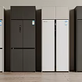 Modern Kitchen Refrigerators With Various Colors Sleek Design And Side By Side 3d model