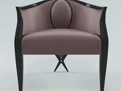 Modern Single Sofa With Leather Upholstery Black Wooden Frame And Elegant Design 3d model
