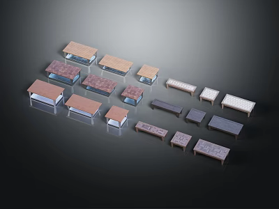 Various Coffee Tables With Different Designs And Materials For Living Room 3d model