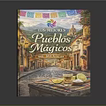 Scenic Mexican Pueblos Magicos Street With Colorful Banners Traditional Buildings And Drinks With Limes