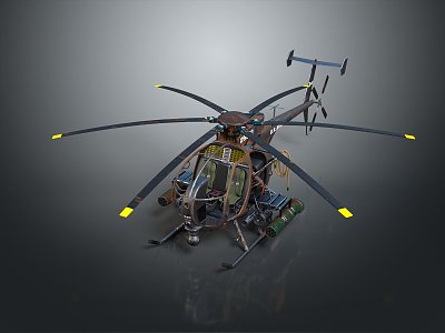 Modern Helicopter Gunship Helicopter Aircraft Gunship Combat Helicopter 3d model