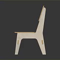 Wooden Single Chair with Modern Minimalist Design Round Cutout Backrest and Simple Seat Lines