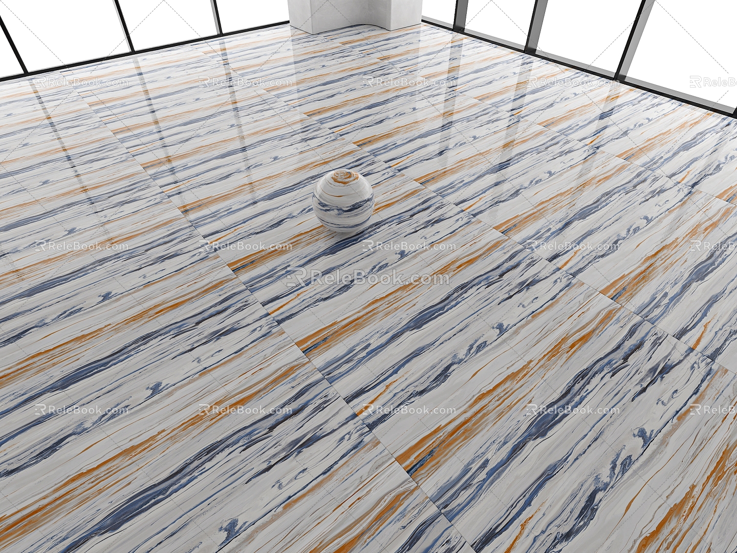 Landscape Marble Floor Tile Polished Tile Rock Plate Tile 3d model