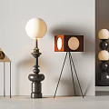Modern Floor Lamps With Spherical Triangular Square And Stacked Geometric Designs 3d model