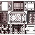 New Chinese Style Flower Lattice Window Carved Hollow Carved Window Corner Carved Gypsum Line Carved Window Pattern Carved 3d model