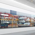Background Wall Displaying Major Port Scene With Cranes Containers And Ships