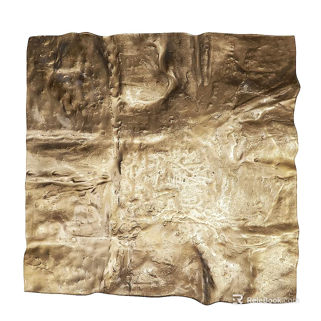 Gold Textured Wall Decor With Artistic Embossed Design For Modern Interiors 3d model