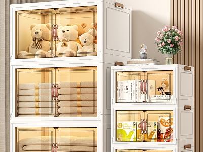 Modern Style Snack Storage Cabinet Storage Cabinet Storage Box Folding Clothes Folding Quilt Toy Doll 3d model