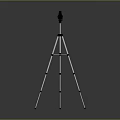 Telescope On Tripod For Viewing Scenic Landscapes With Gray Background And Reflective Ground