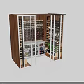 Modern Wine Cabinet With Wooden Body Glass Doors And Interior Wine Racks